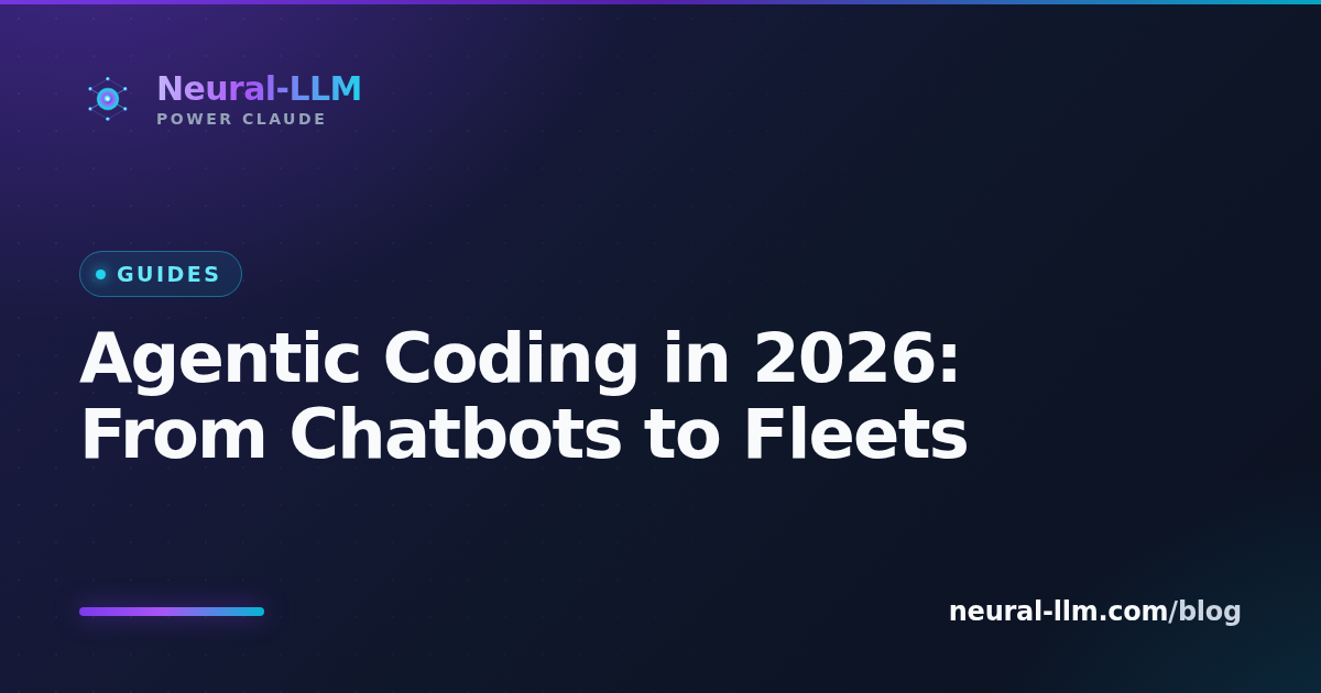 Diagram showing a single chatbot session branching into a fleet of parallel autonomous coding agents in 2026
