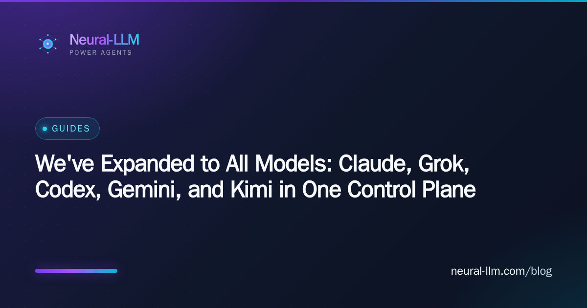 Model tabs for Claude Grok Codex Gemini and Kimi in Power Claude