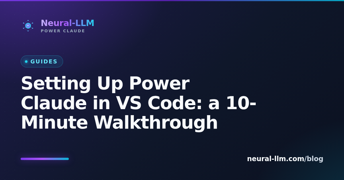 Setting up Power Claude with Claude Code in VS Code walkthrough