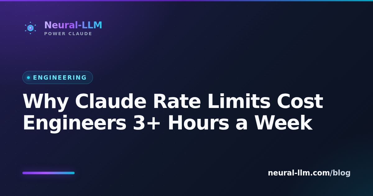 Why Claude Rate Limits Cost Engineers 3+ Hours a Week